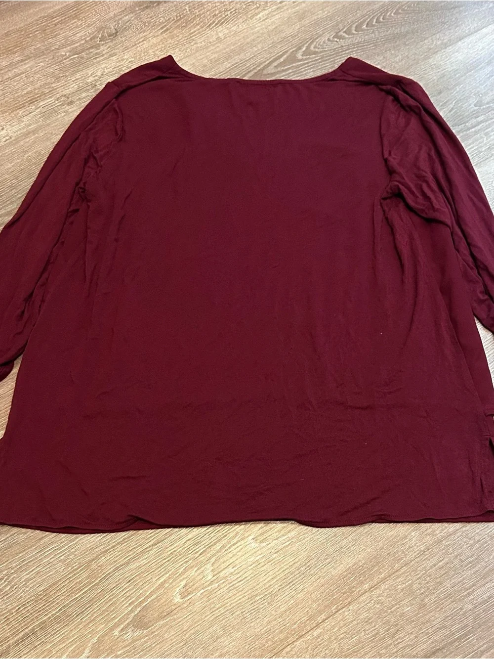 Michael Kors Deep Wine V-Neck Layered Blouse